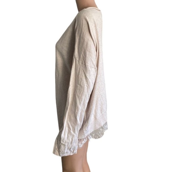 Lane Bryant Sweater Womens Plus Size 22/24 Pale Pink Stretch Lace Hemline - Picture 8 of 9